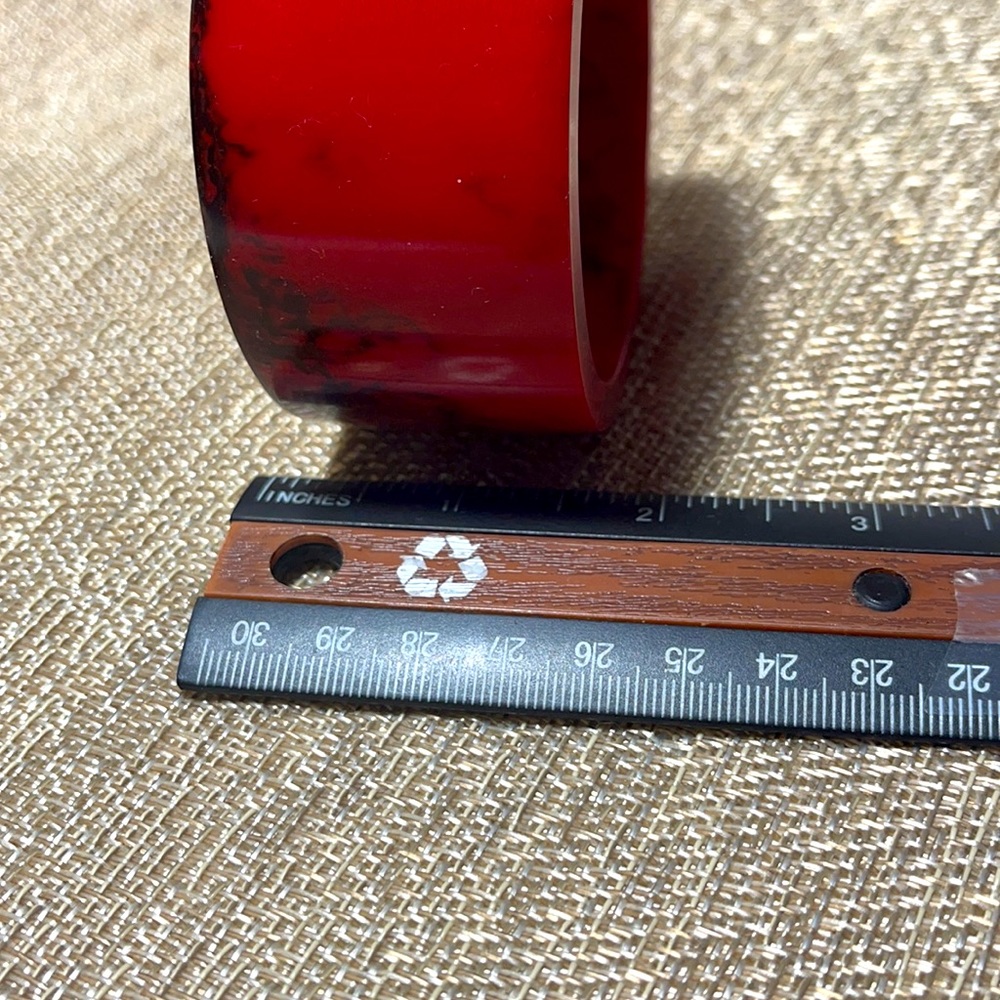 Rustic cuff bracelet bangle red black gold vintage - Picture 5 of 5